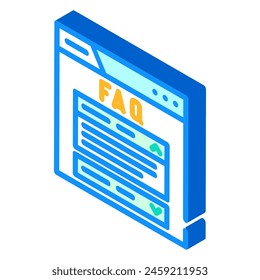 FAQ Schema SEO Isometrische Icon-Vektorgrafik. FAQ Schema SEO-Zeichen. Isolierte Symboldarstellung