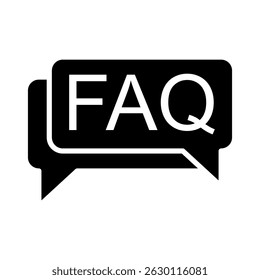 Icono plano del Vector del símbolo del signo de FAQ