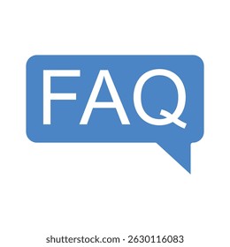 Icono plano del Vector del símbolo del signo de FAQ