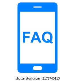 FAQ and smartphone on white