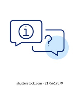 FAQ and support messaging icon. Pixel perfect, editable stroke