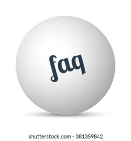 Faq text 3d sphere ball