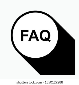 FAQ Text Icon - Vector, Sign and Symbol for Design, Presentation, Website or Apps Elements.