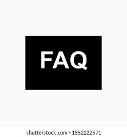 FAQ Text Icon - Vector, Sign and Symbol for Design, Presentation, Website or Apps Elements.