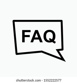 FAQ Text Icon - Vector, Sign and Symbol for Design, Presentation, Website or Apps Elements.