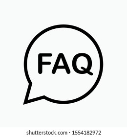 FAQ Text Icon - Vector, Sign and Symbol for Design, Presentation, Website or Apps Elements.