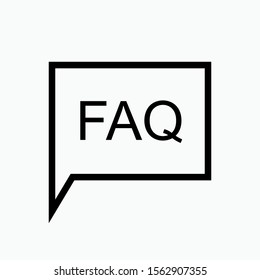 FAQ Text Icon - Vector, Sign and Symbol for Design, Presentation, Website or Apps Elements.