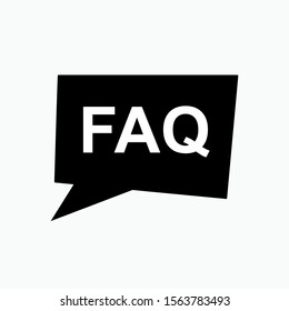 FAQ Text Icon - Vector, Sign and Symbol for Design, Presentation, Website or Apps Elements.