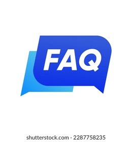 Faq text speech bubble banner isolated vector design