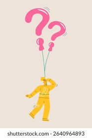 FAQ or uncertainty concept. Finding solution or search for answer. Colorful vector illustration 