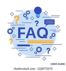 FAQ, user guide, tutorial flat design style vector concept illustration