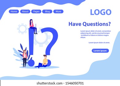 FAQ vector banner. Vector illustration for web page, flyer, poster or advert.