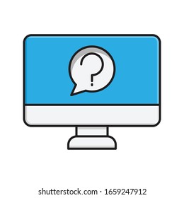 faq vector flat color icon 