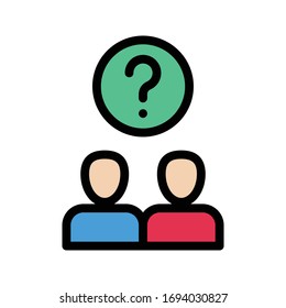 faq vector flat color icon 