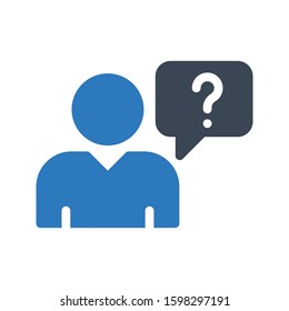 FAQ vector glyph color icon 