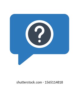 FAQ vector glyph colour icon 