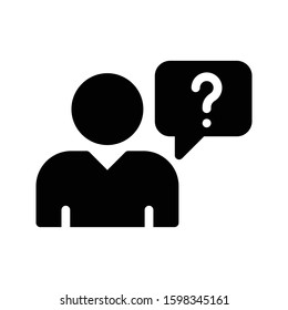 FAQ vector glyph flat icon 