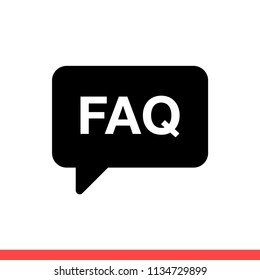 Faq vector icon, help symbol. Simple, flat design for web or mobile app