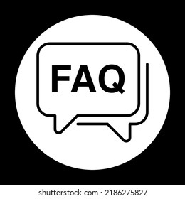 Icono del vector FAQ. Vector de ilustración FAQ aislado en fondo blanco y negro. Logotipo del vector de preguntas más frecuente. Mejor utilizado para aplicaciones móviles y diseño web.