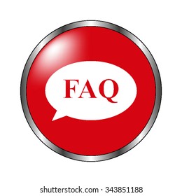 FAQ - vector icon on the  red button