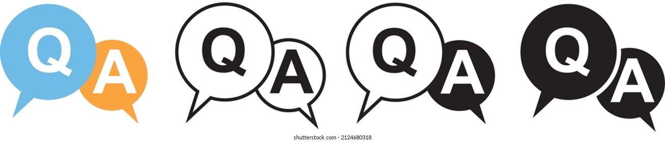 Faq vector icon. questions and answers isolated on white background, help symbol, Different style icons set