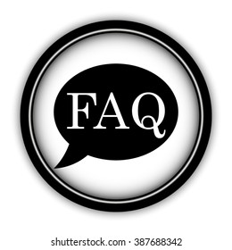 FAQ - vector icon; round  button with shadow