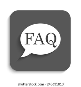 FAQ  - vector icon with shadow on a grey button