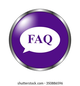 FAQ - vector icon; violet button