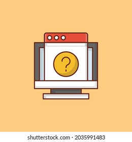 FAQ Vector illustration on a transparent background. Premium quality symbols. Vector Line Flat color  icon for concept and graphic design.