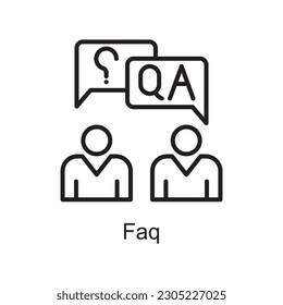 Faq Vector Outline Icon Design Illustration. Symbol des Kundendienstes auf weißem Hintergrund EPS10-Datei
