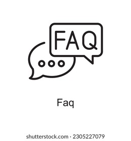Faq Vector Outline Icon Design illustration. Customer Service Symbol on White background EPS 10 File