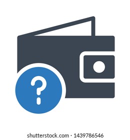faq wallet glyph color vector icon
