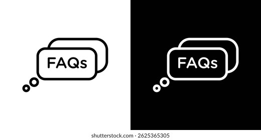 FAQs icon concept stroke on white background