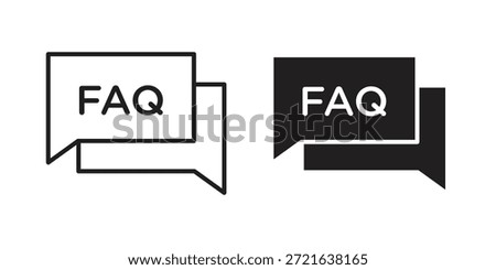 FAQs icon in filled, thin line, stroke style for website and apps