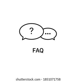 Icono de FAQs aislado en fondo blanco. Símbolo de ayuda moderno, simple, vector, icono para el diseño de sitios web, aplicación móvil, ui. Ilustración vectorial