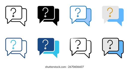 faqs icon set multiple style collection 
