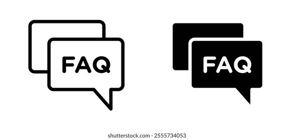 FAQs icon symbol collection on white background.
