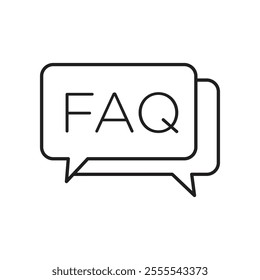 FAQs icon vector isolated on white background.
