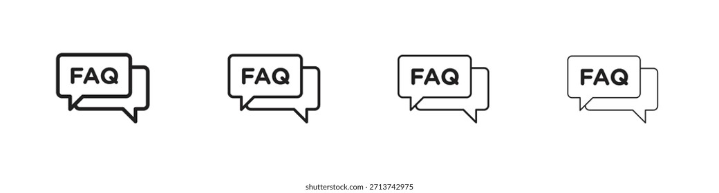 Ícone de perguntas frequentes. Pictogramas isolados por vetor.