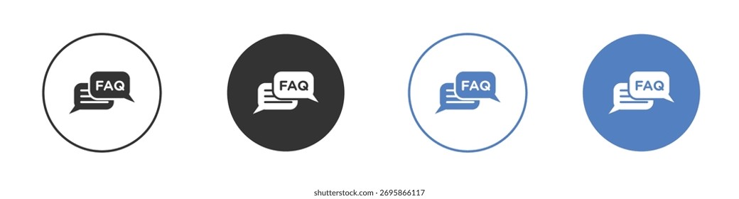 Vetor do ícone de Perguntas Frequentes. Design de ilustração do modelo de logotipo