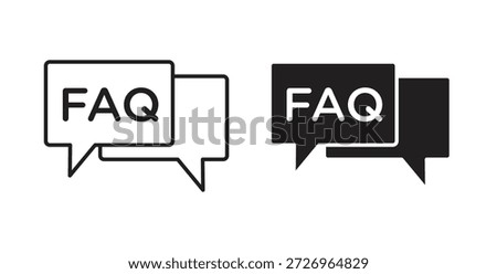 FAQs icons in filled, thin line, outline and strokes