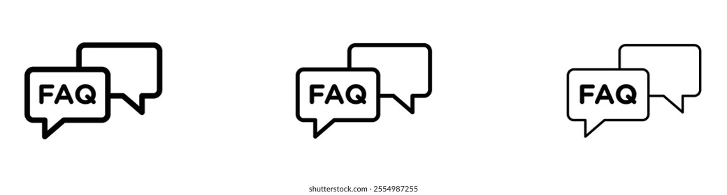 FAQs icons in tree different stroke sizes