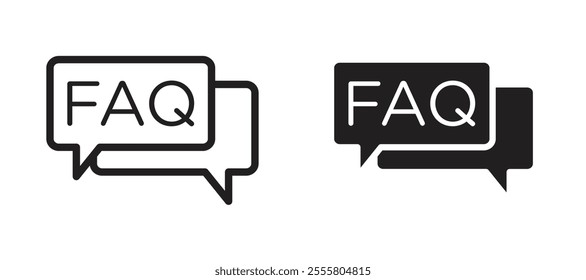 FAQs liner icon vector set.