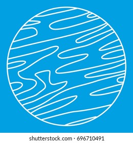 Far away planet icon blue outline style isolated vector illustration. Thin line sign