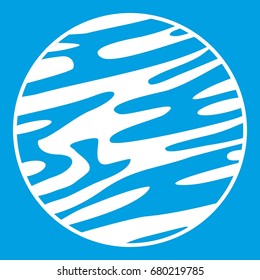 Far away planet icon white isolated on blue background vector illustration