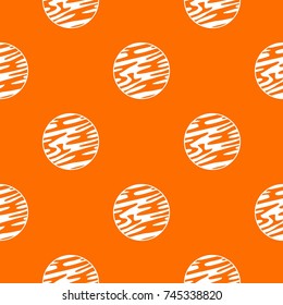 Far away planet pattern repeat seamless in orange color for any design. Vector geometric illustration