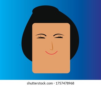 far eastern woman avatar. vector design.