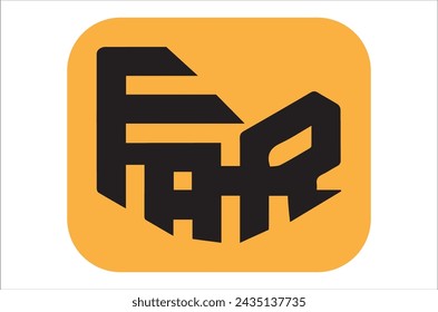 Far text logo design in orange round shape