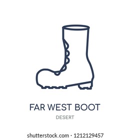 far west Boot icon. far west Boot linear symbol design from Desert collection. Simple outline element vector illustration on white background.