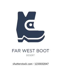 far west Boot icon. Trendy flat vector far west Boot icon on white background from Desert collection, vector illustration can be use for web and mobile, eps10
